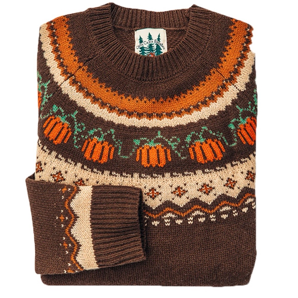 Kiel James Patrick Cozy Cabin Pumpkin Fall Fair Isle Wool Sweater ON BACKORDER!!